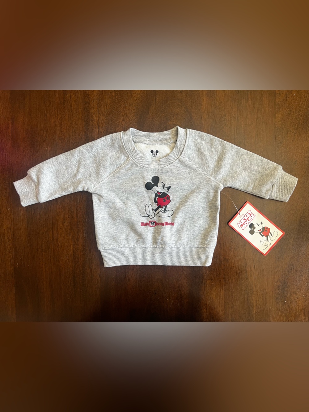 Disneyland Baby Sweatshirt with Classic  Mickey Mouse Graphic. 0-3 months.
